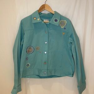 BLUE EMBROIDERED JACKET
